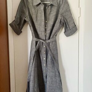 Sharagano Charcoal Long Sleeve Dress